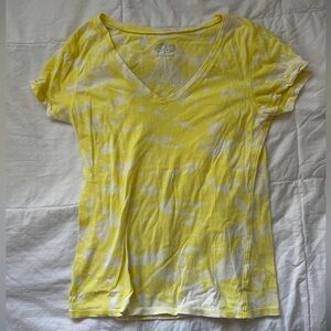 Justice Yellow Tie-Dye V-Neck girls Tee